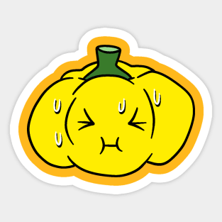 Nervous Yellow Bell Pepper Sticker